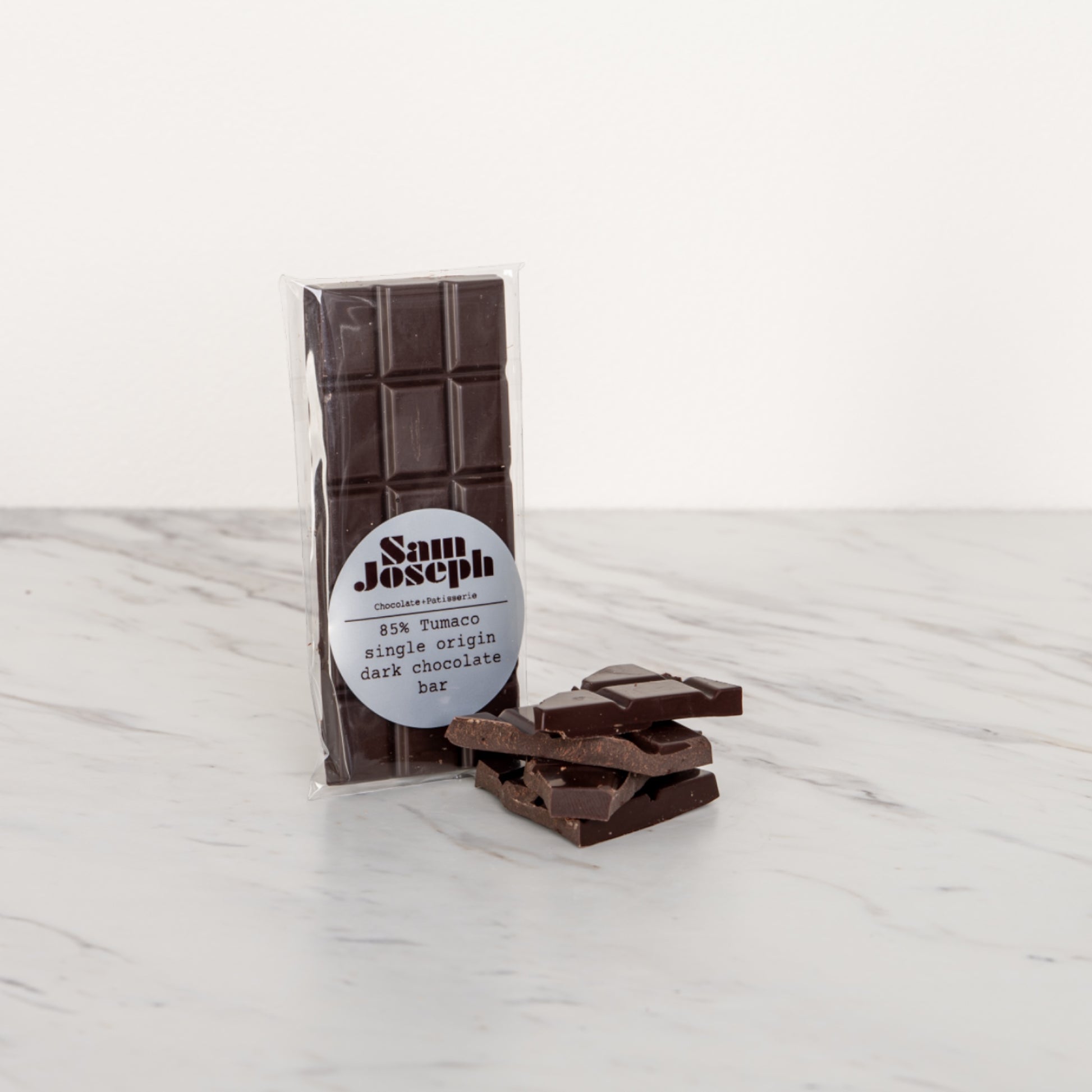 Single origin Tumaco 85% dark chocolate bar | Sam Joseph Chocolates | Luxury Chocolates Online