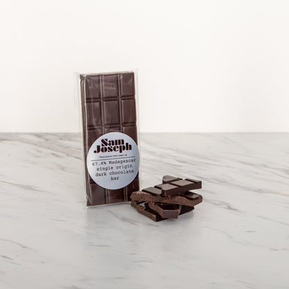 Single origin Madagascar 67% dark chocolate bar