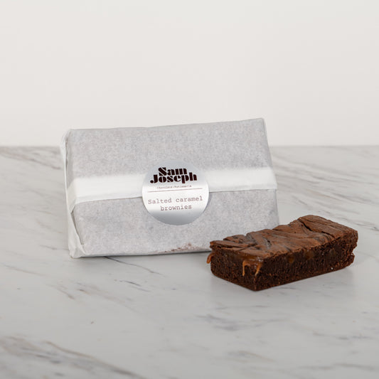 Salted caramel brownies (GF) | Sam Joseph Chocolates | Luxury Chocolates Online