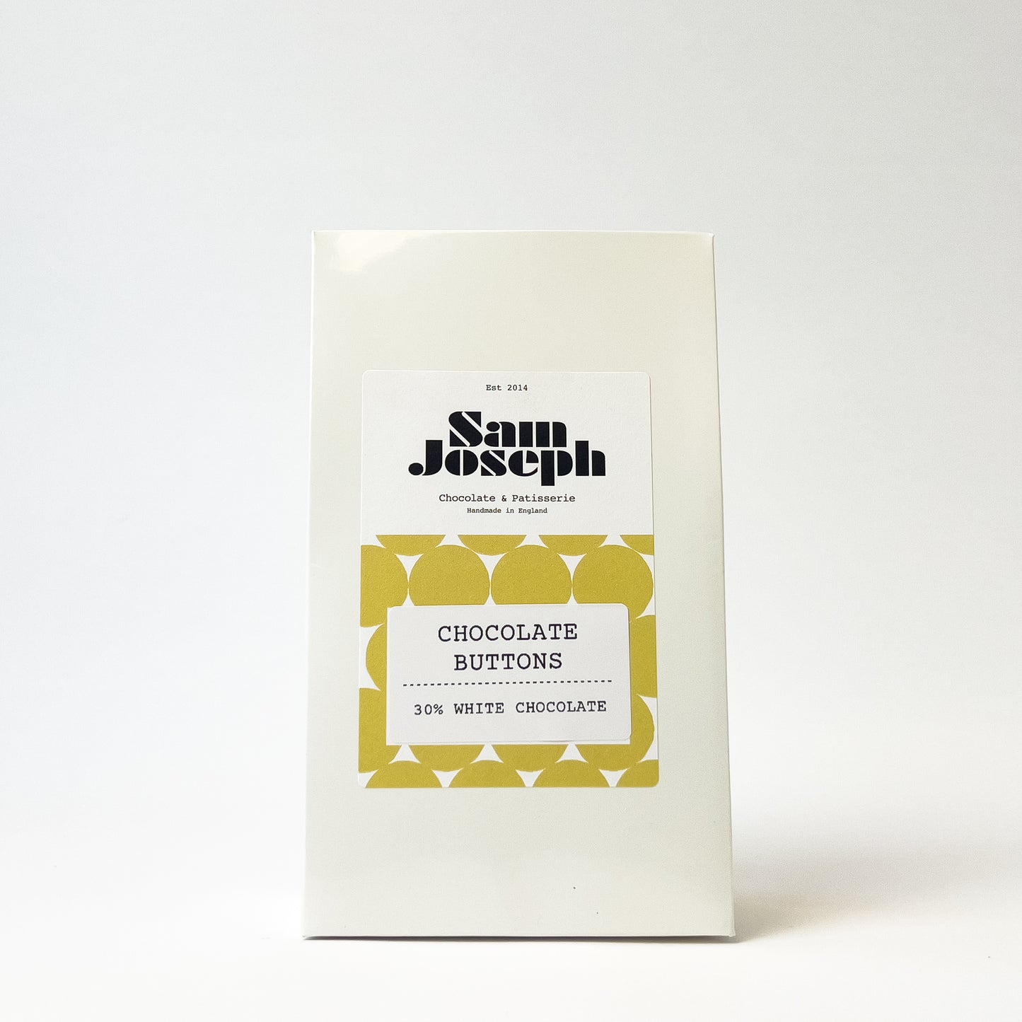 30% White chocolate buttons | Sam Joseph Chocolates | Luxury Chocolates Online Sam Joseph Chocolates