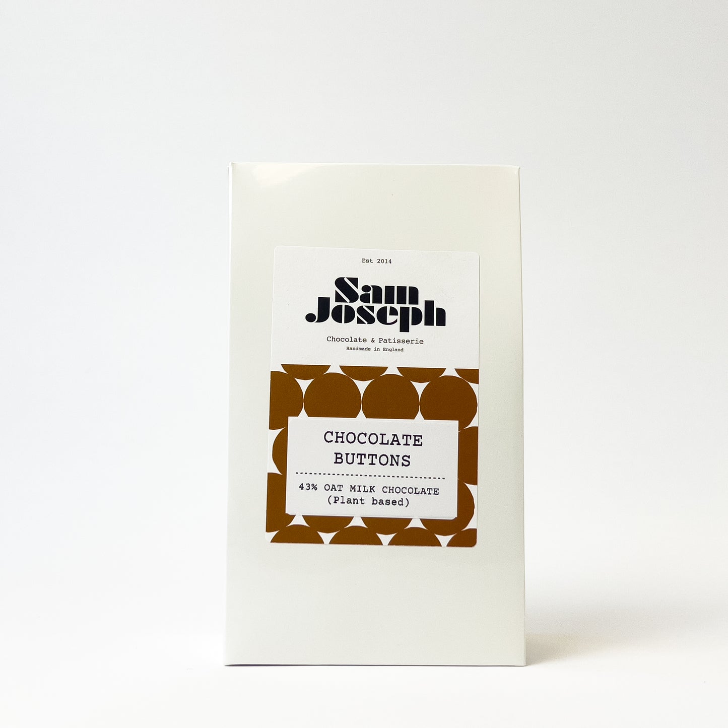 43% Oat milk chocolate buttons | Sam Joseph Chocolates | Luxury Chocolates Online Sam Joseph Chocolates
