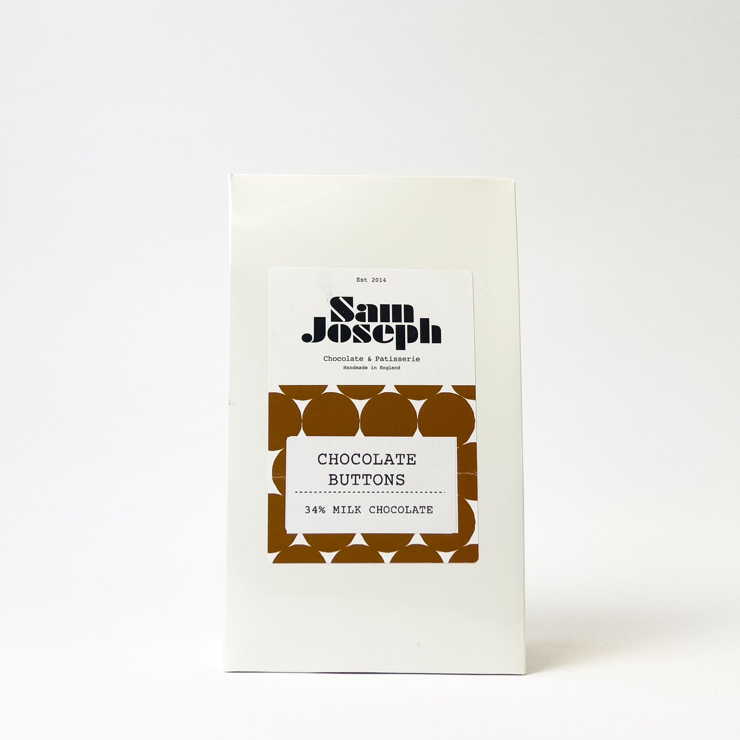 34% Milk chocolate buttons | Sam Joseph Chocolates | Luxury Chocolates Online Sam Joseph Chocolates