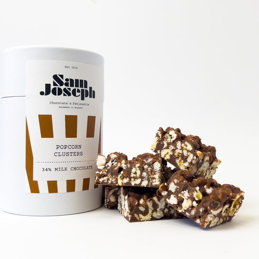 Milk chocolate popcorn caramel clusters | Sam Joseph Chocolates | Luxury Chocolates Online  Sam Joseph Chocolates