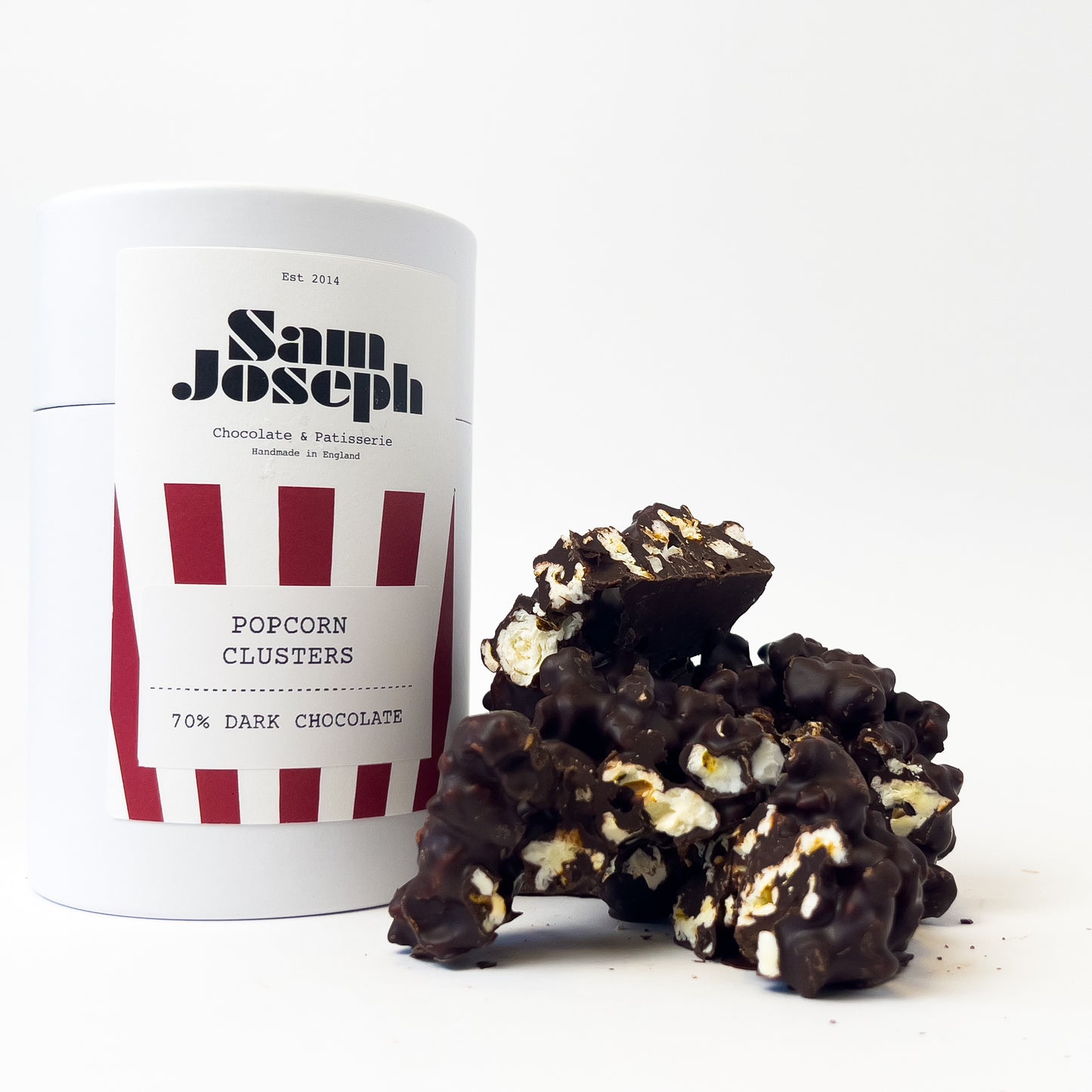 Dark chocolate popcorn clusters | Sam Joseph Chocolates | Luxury Chocolates Online  Sam Joseph Chocolates