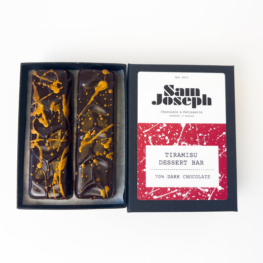 Tiramisu dessert bars | Sam Joseph Chocolates | Luxury Chocolates Online  Sam Joseph Chocolates