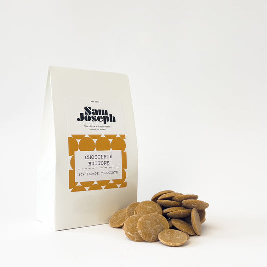 30% Blonde chocolate buttons | Sam Joseph Chocolates | Luxury Chocolates Online  Sam Joseph Chocolates