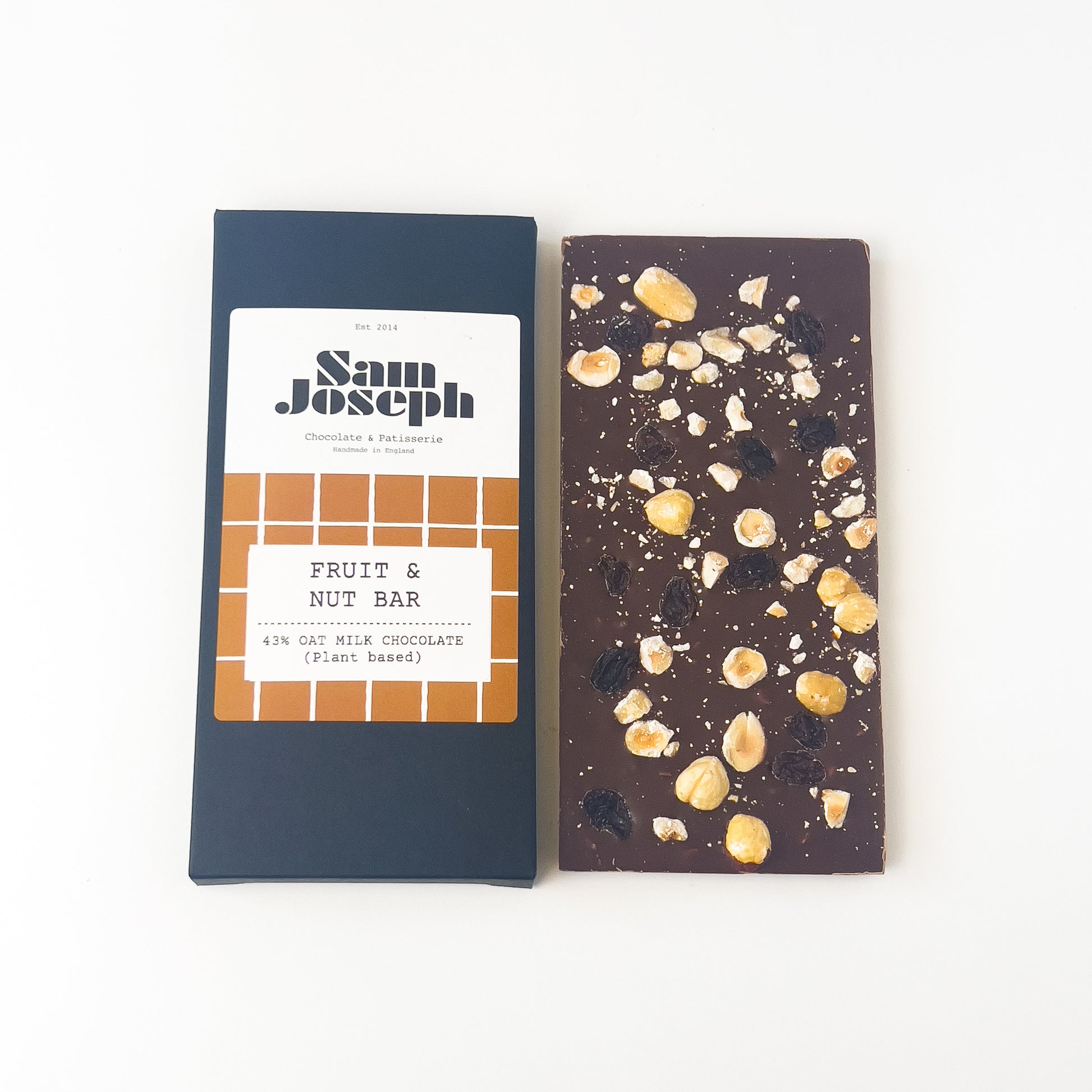 Fruit & nut oat milk chocolate bar | Sam Joseph Chocolates | Luxury Chocolates Online  Sam Joseph Chocolates