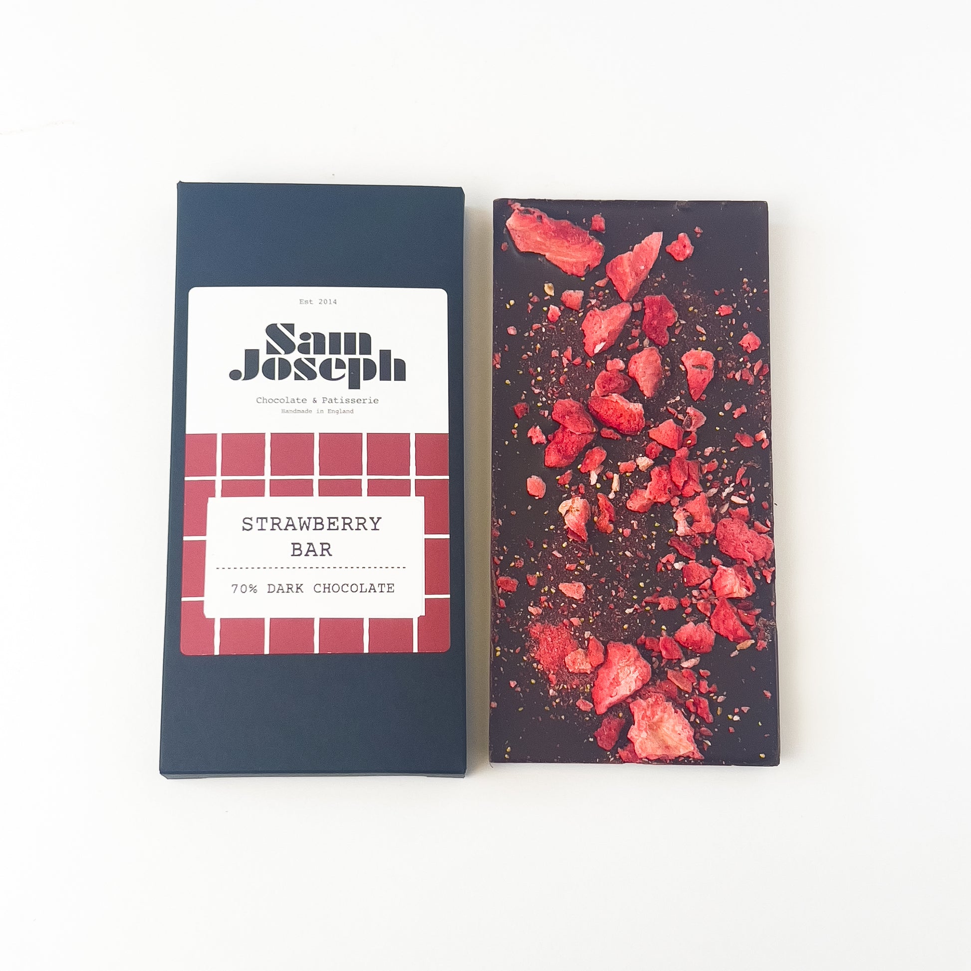Strawberries and dark chocolate bar | Sam Joseph Chocolates | Luxury Chocolates Online  Sam Joseph Chocolates