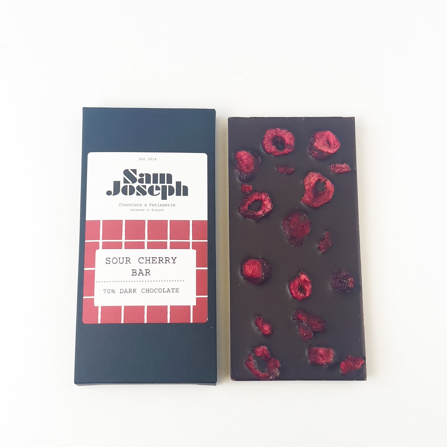 Sour cherry & dark chocolate bar | Sam Joseph Chocolates | Luxury Chocolates Online  Sam Joseph Chocolates
