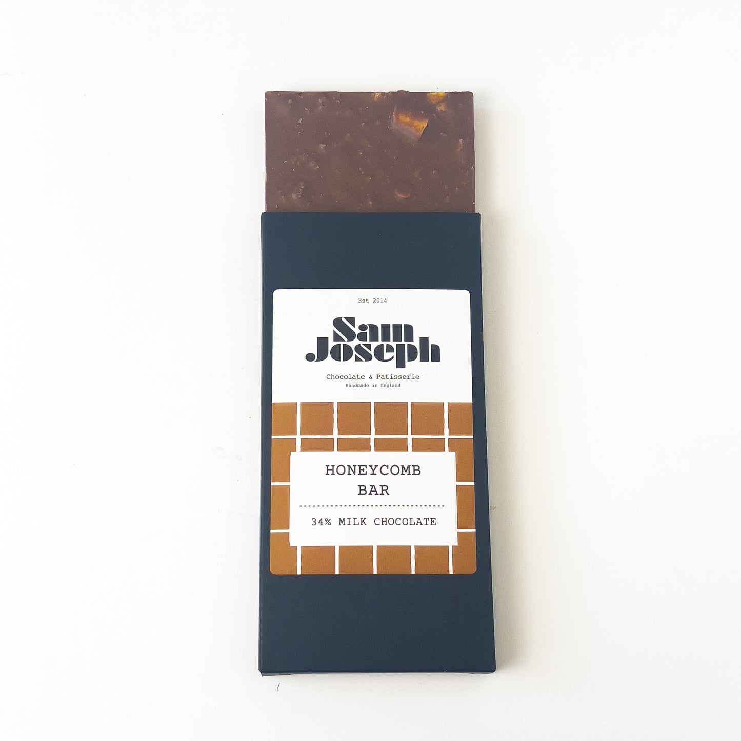 Honeycomb and milk chocolate bar | Sam Joseph Chocolates | Luxury Chocolates Online Sam Joseph Chocolates