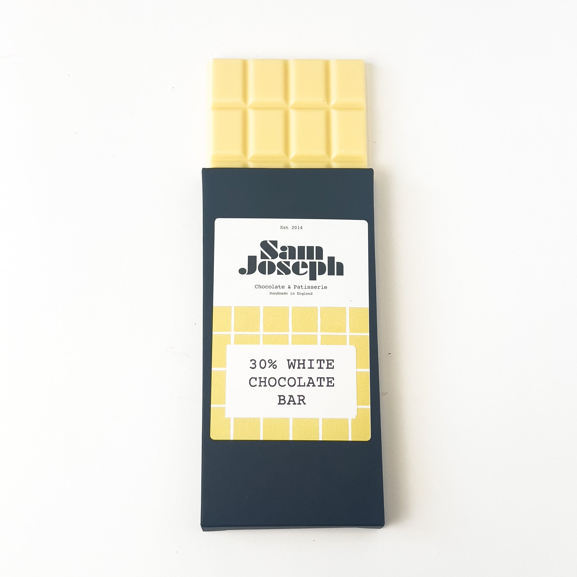 30% White chocolate bar | Sam Joseph Chocolates | Luxury Chocolates Online  Sam Joseph Chocolates