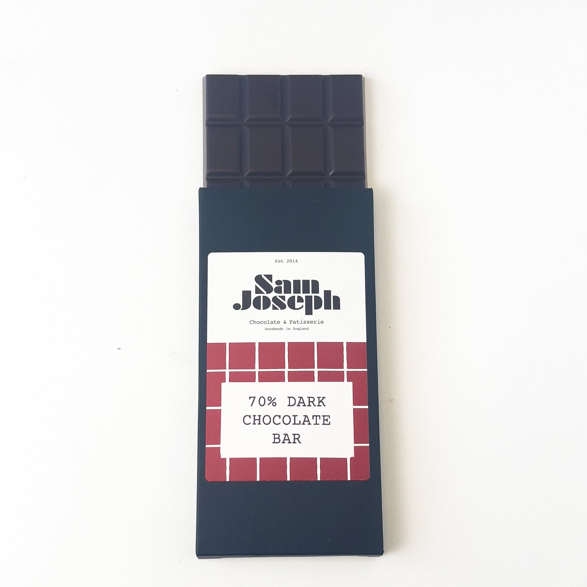 70% Dark chocolate bar | Sam Joseph Chocolates | Luxury Chocolates Online  Sam Joseph Chocolates