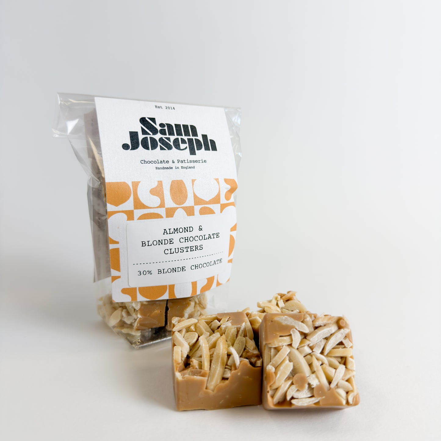 Almond & blonde chocolate clusters | Sam Joseph Chocolates | Luxury Chocolates Online Sam Joseph Chocolates