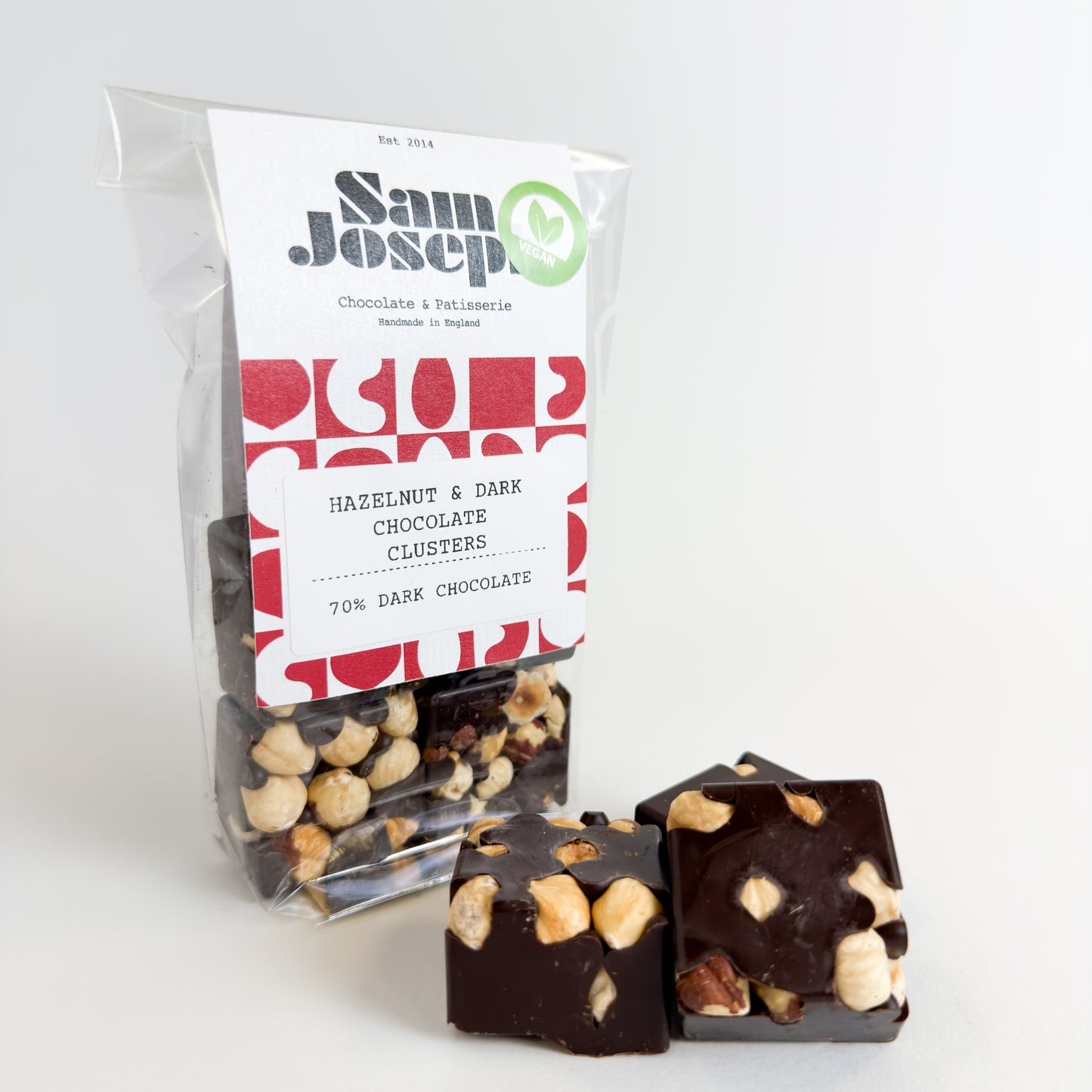 Hazelnut & dark chocolate clusters | Sam Joseph Chocolates | Luxury Chocolates Online Sam Joseph Chocolates