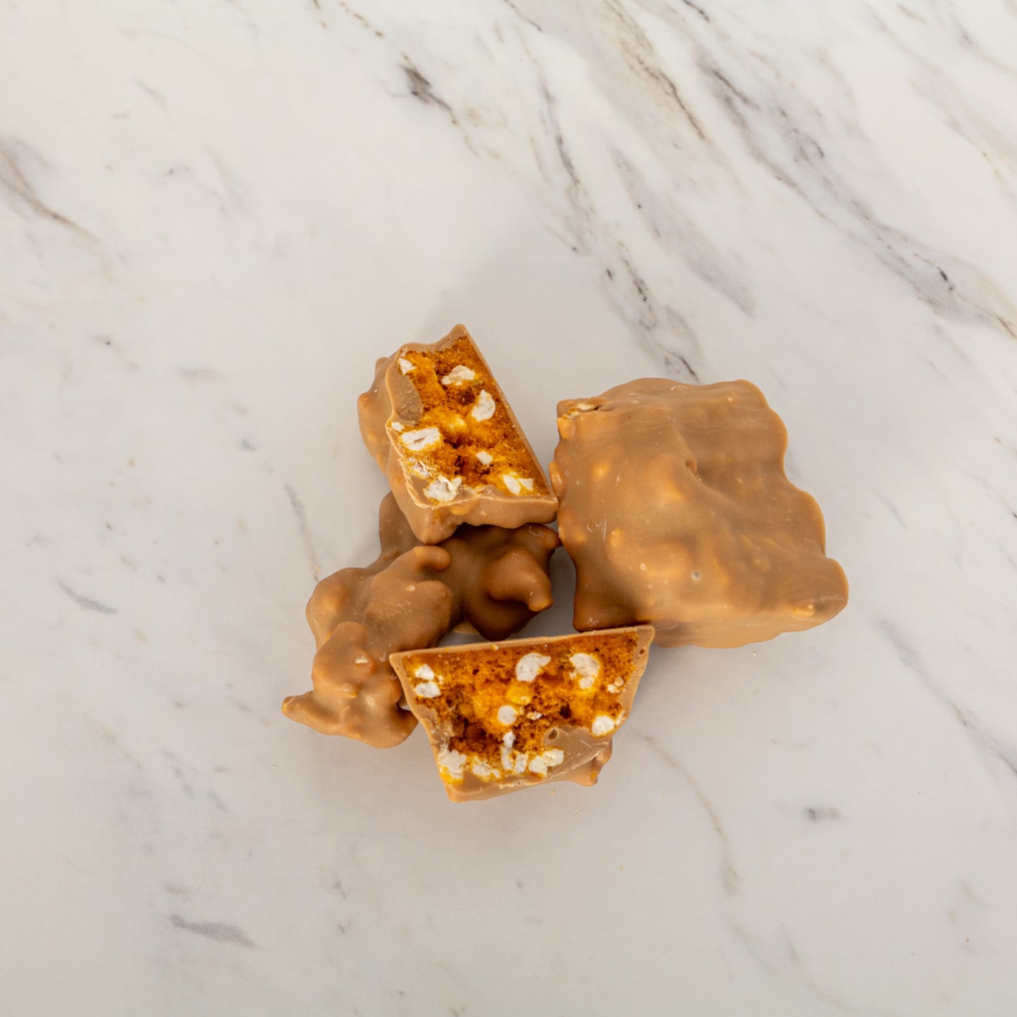 Blonde chocolate popcorn caramel clusters | Sam Joseph Chocolates | Luxury Chocolates Online