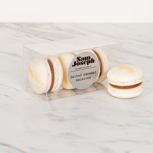 Salted caramel macarons | Sam Joseph Chocolates | Luxury Chocolates Online