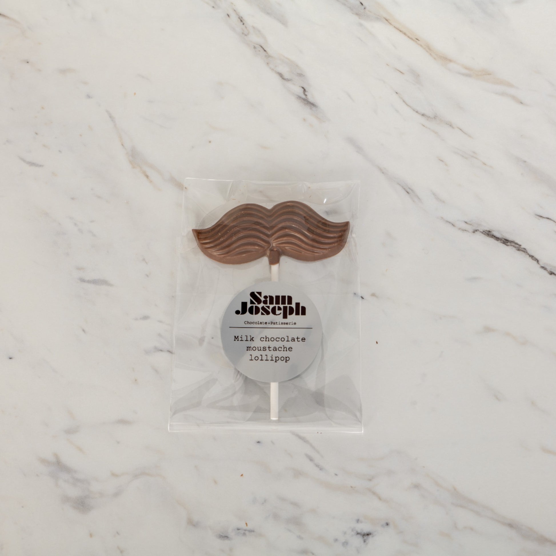 Milk chocolate moustache lollipop | Sam Joseph Chocolates | Luxury Chocolates Online