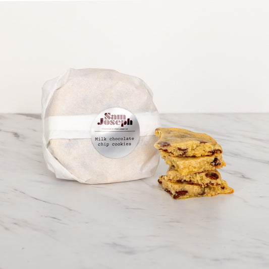 Milk chocolate chip cookies | Sam Joseph Chocolates | Luxury Chocolates Online