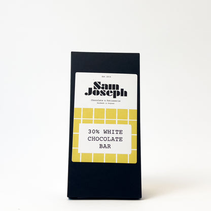 30% White chocolate bar | Sam Joseph Chocolates | Luxury Chocolates Online  Sam Joseph Chocolates