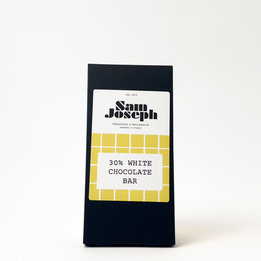 30% White chocolate bar | Sam Joseph Chocolates | Luxury Chocolates Online  Sam Joseph Chocolates