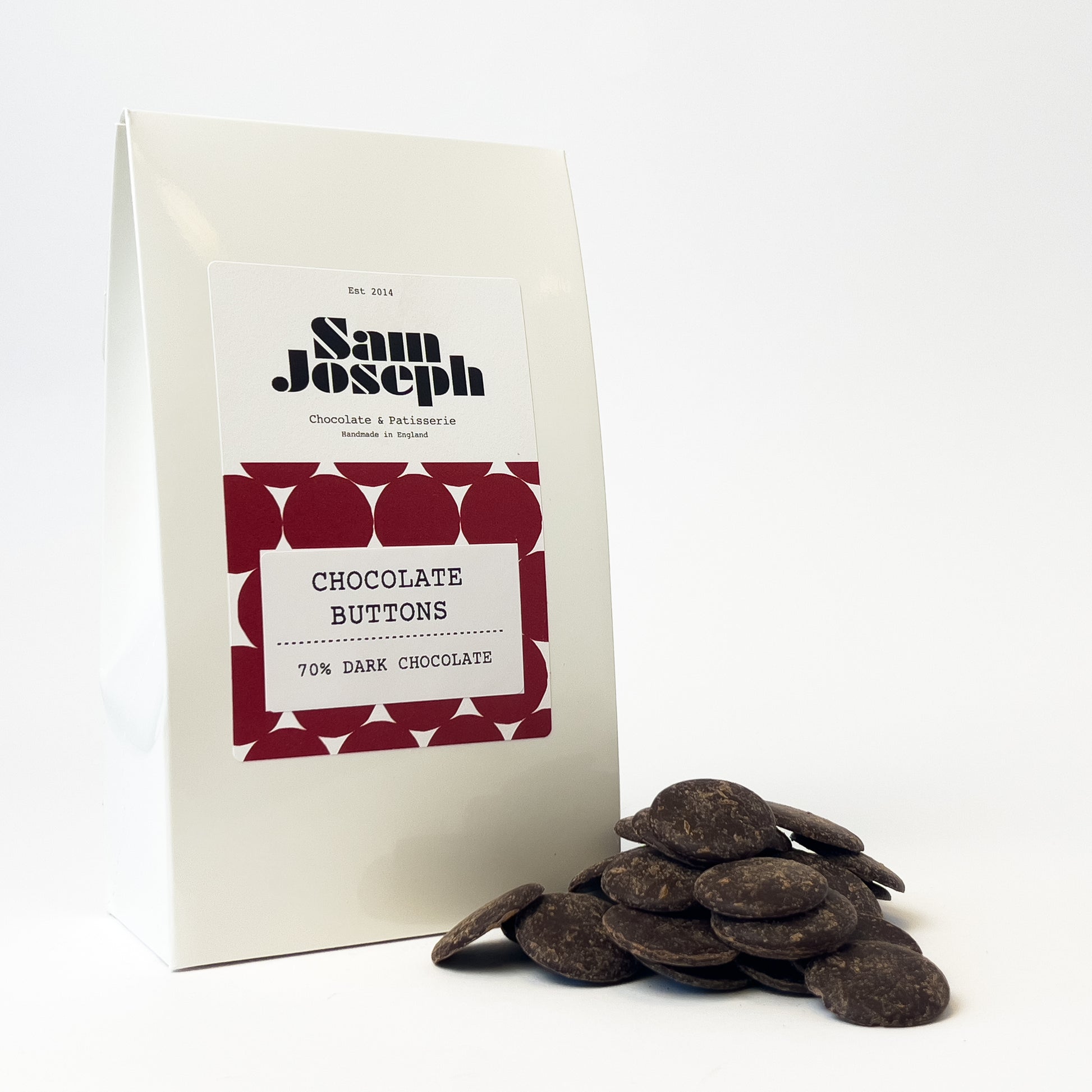 70% Dark chocolate buttons | Sam Joseph Chocolates | Luxury Chocolates Online  Sam Joseph Chocolates