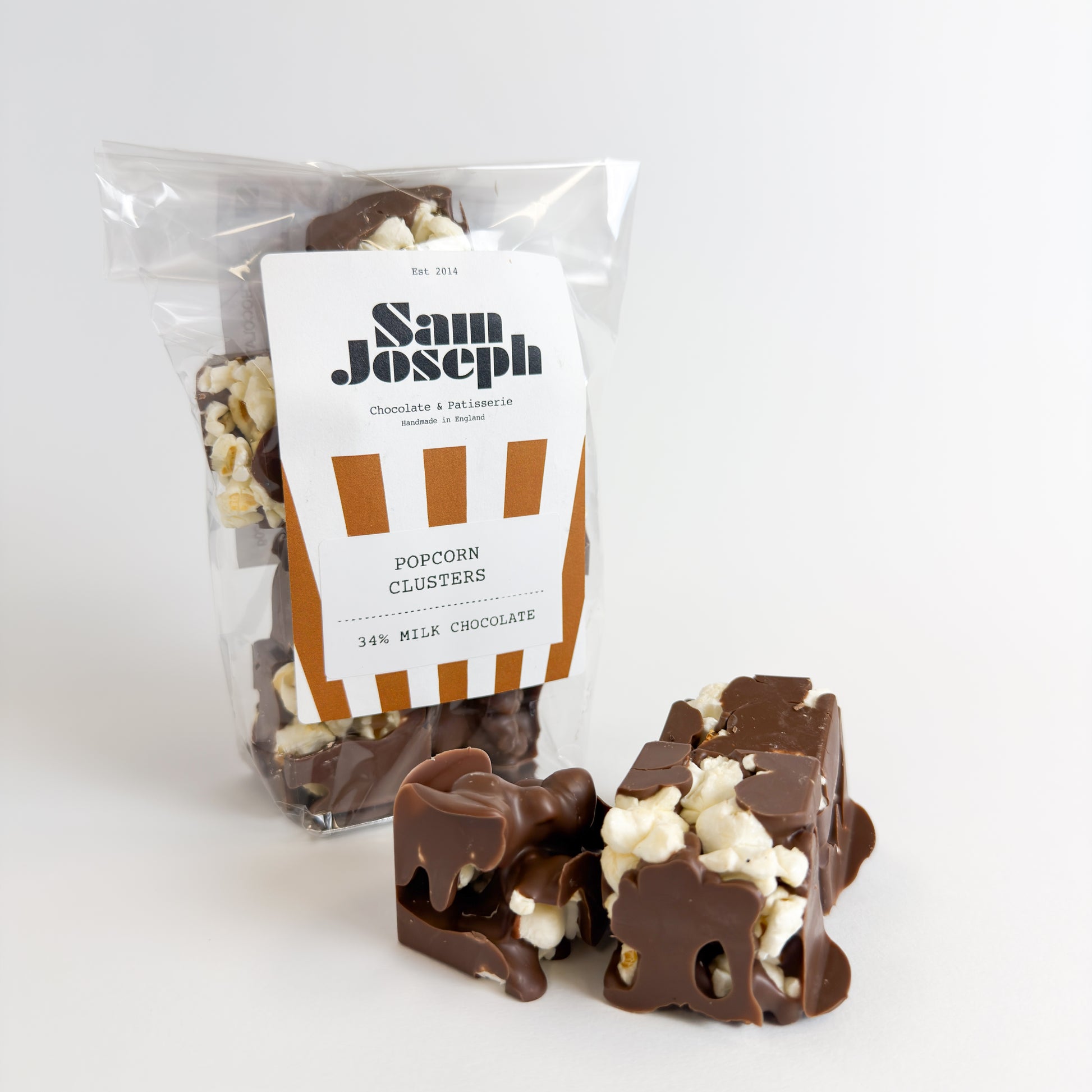 Milk chocolate popcorn clusters | Sam Joseph Chocolates | Luxury Chocolates Online  Sam Joseph Chocolates