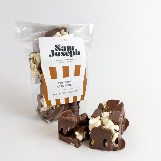 Milk chocolate popcorn clusters | Sam Joseph Chocolates | Luxury Chocolates Online  Sam Joseph Chocolates