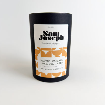 Salted caramel & blonde chocolate medjool dates | Sam Joseph Chocolates | Luxury Chocolates Online  Sam Joseph Chocolates