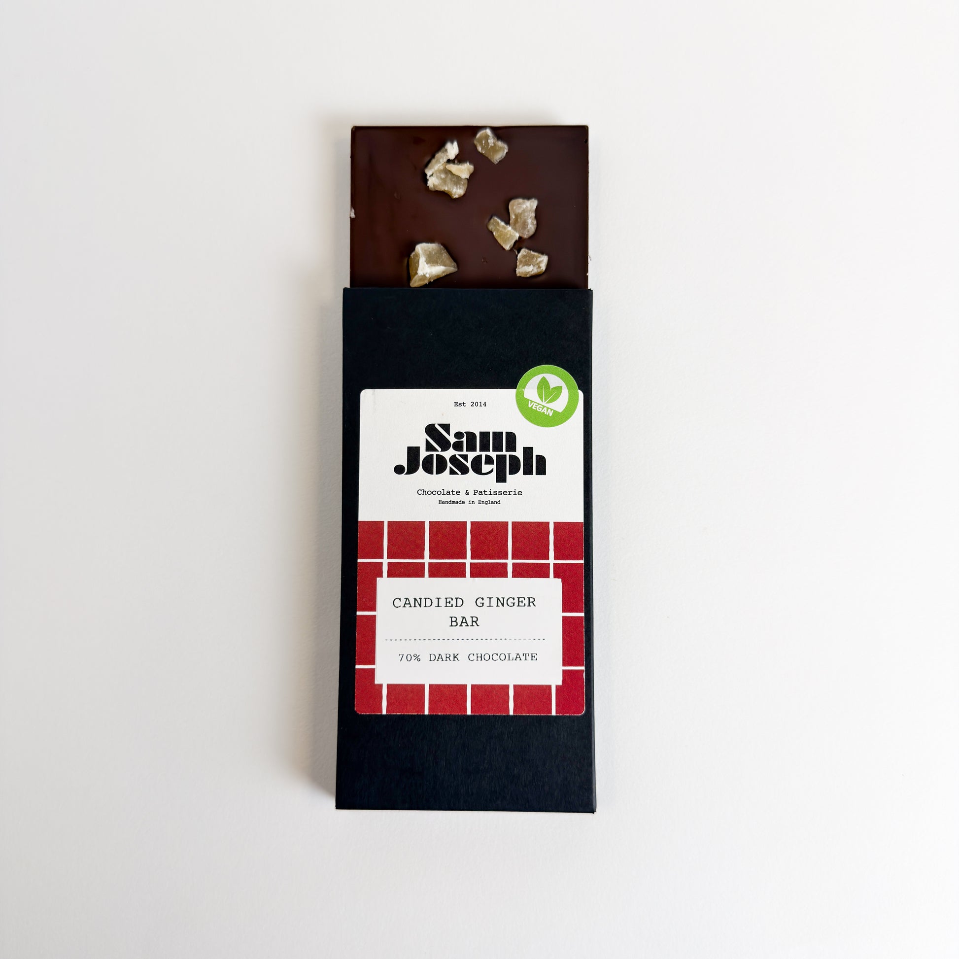 Candied ginger & dark chocolate bar | Sam Joseph Chocolates | Luxury Chocolates Online  Sam Joseph Chocolates