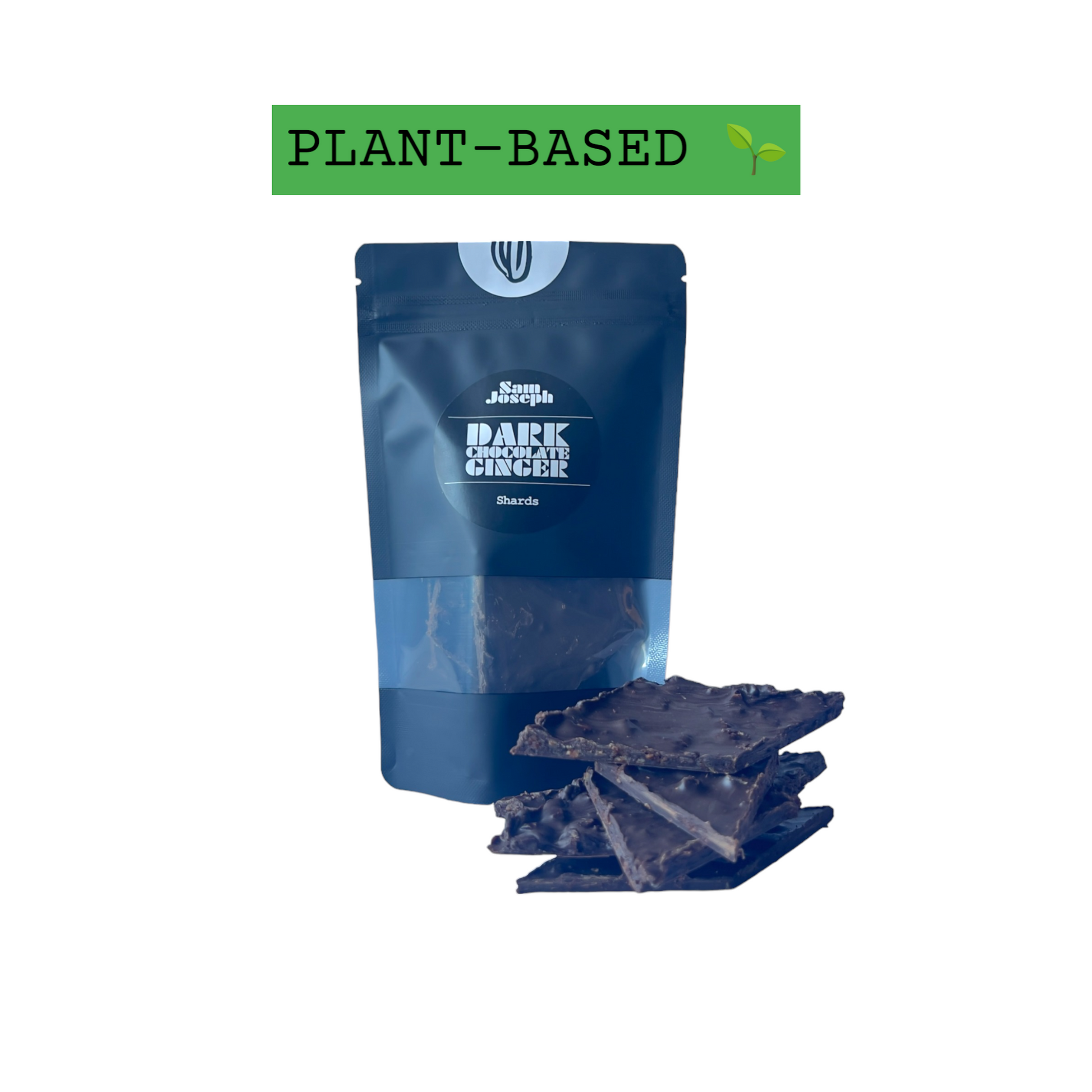 Dark chocolate & ginger shards (Plant based) - Sam Joseph chocolates