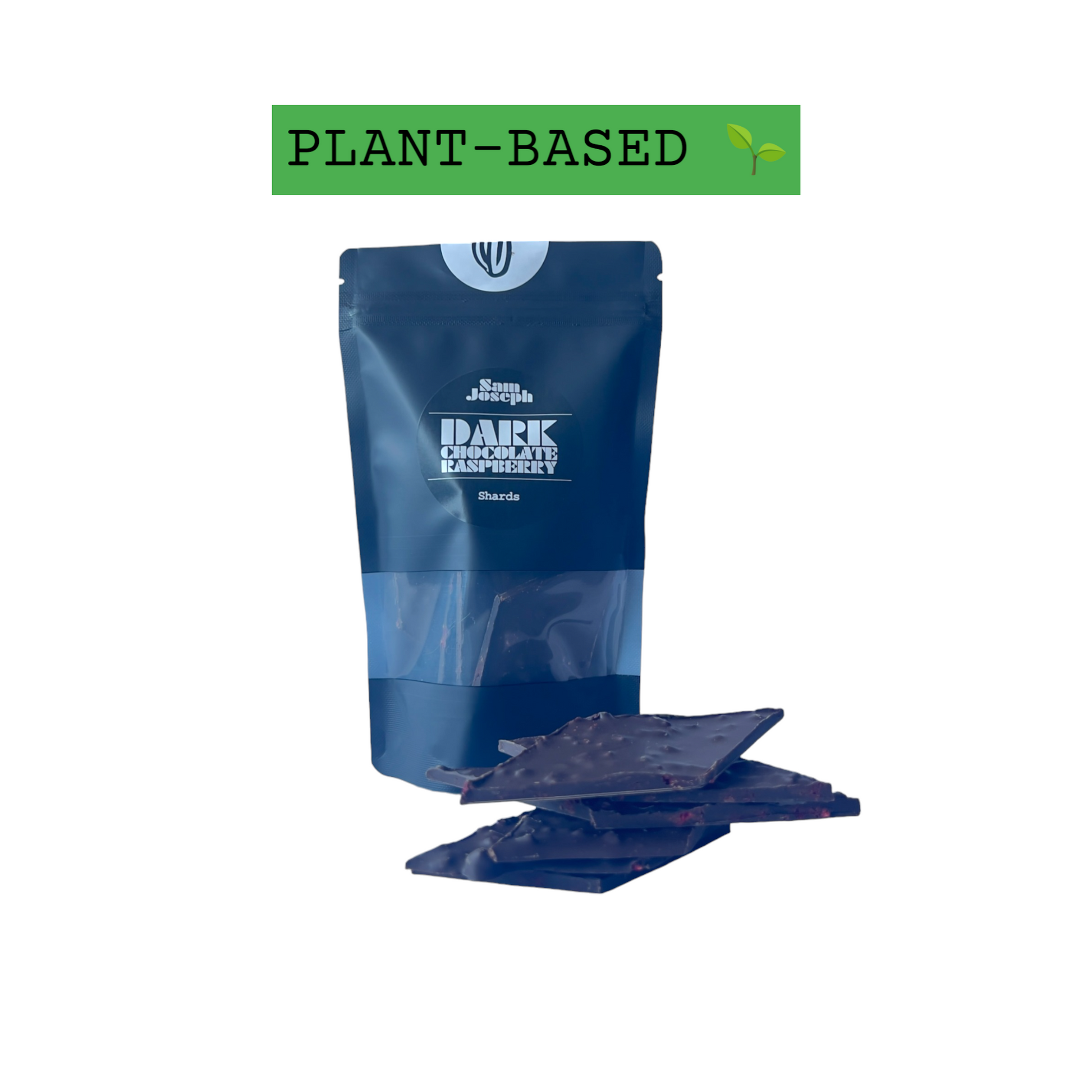 Dark chocolate & raspberry shards (Plant based) - Sam Joseph chocolates