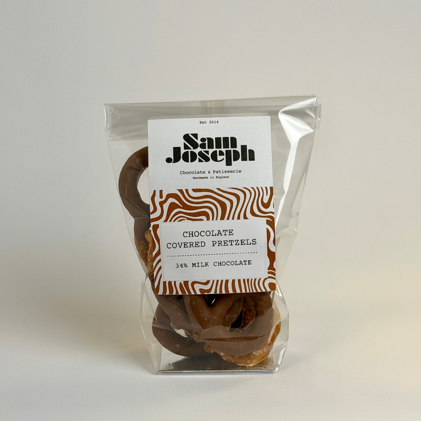 Milk chocolate covered pretzels