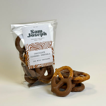 Milk chocolate covered pretzels