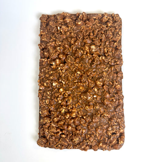 Salted popcorn & milk chocolate slab