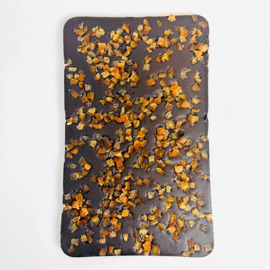 Candied orange & dark chocolate slab