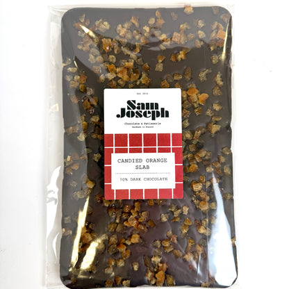 Candied orange & dark chocolate slab