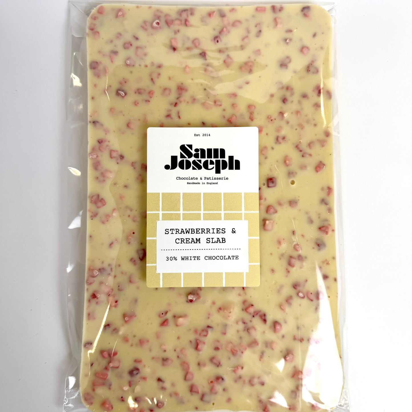 Strawberries & white chocolate slab